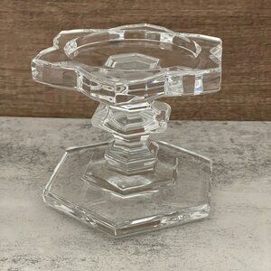 Waterford Paradisio Full Lead Clear Crystal 4" Pillar Single Candleholder Signed